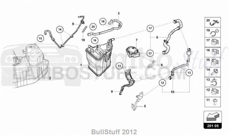 2019 Lamborghini HURACAN LP580-2 SPYDER USA ACTIVATED CHARCOAL CONTAINER (201.05.00)